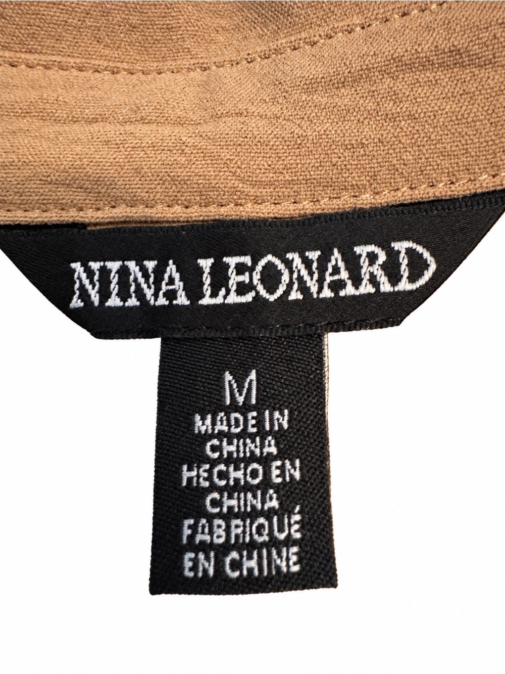 Nina Leonard Tan Pleated Button Front Belted Midi Shirt Dress M - Picture 2 of 6